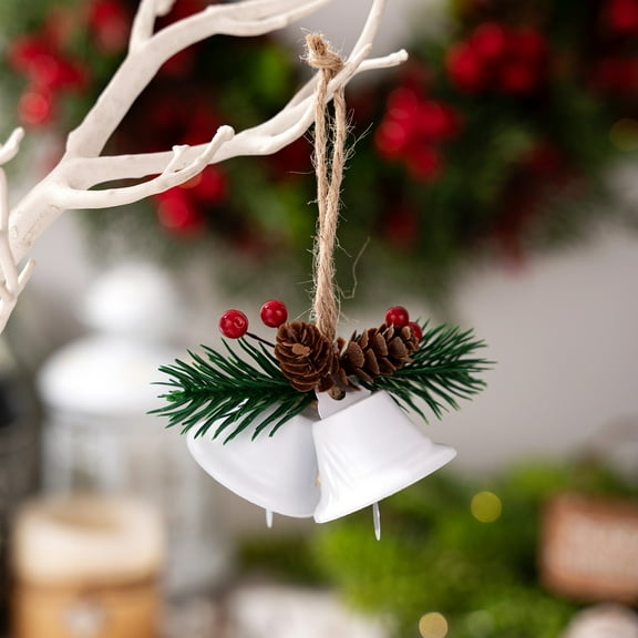 InsCrazy Christmas Copper Bells, 5.1in Christmas Decorations Iron Colorful Small Bells Pendants Christmas Tree Pendants Wind Chime Pendants Christmas Gifts