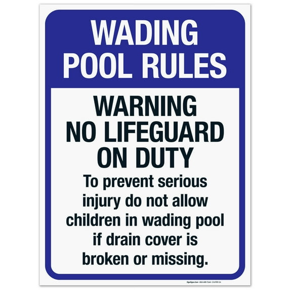 Wading Pool Rules Sign, Pool Sign, 10x10 Vinyl Sticker