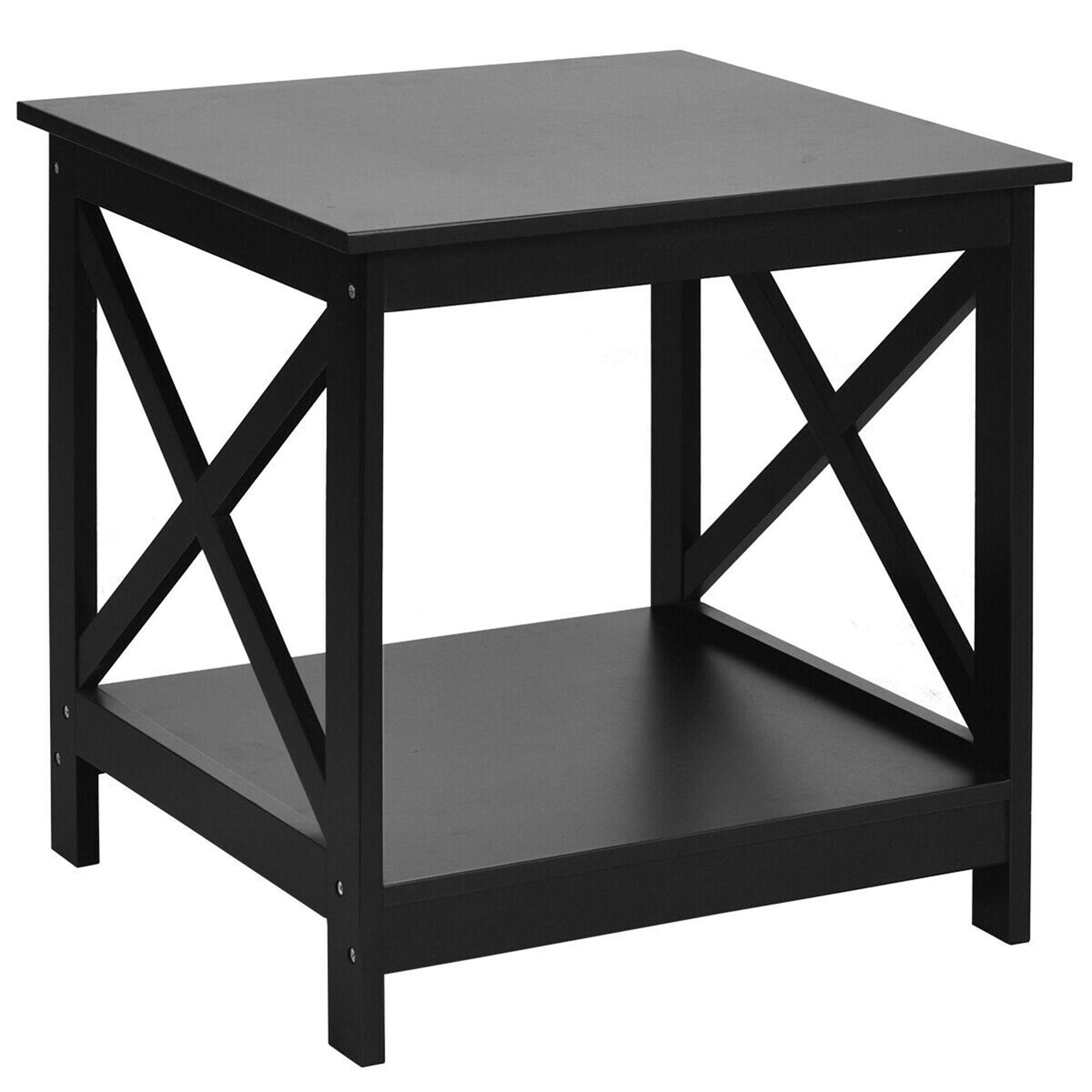 Gymax End Table X Design Display Shelves Accent Sofa Side Table Nightstand Black Walmart Canada