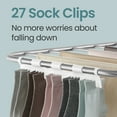 thumbnail image 3 of 2-Level Foldable Clothes Drying Rack with Height-Adjustable Wings, Free-Standing Laundry Rack Clothes Dryer, 33 Drying Rails, and Sock Clips, 3 of 5
