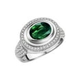 thumbnail image 5 of RYLOS Rings for Women Sterling Silver Ring Classic 9X7MM Oval Gemstone & Diamonds September Green Sapphire Jewelry Size 11.5, 5 of 8