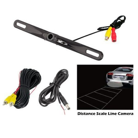 Pyle Plcm18bc License Plate Camera With Distance-scale Line (zinc Black Chrome)