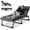Black with 2 Sided Mattress & Pillow, variant on ABORON 28" Wide Chaise Lounge Chair Folding Sleeping Chair for Adults - 5 Gear Adjustable -Foldable Camping Cot Bed Portable Lunch Bed Nap Bed with Cushion for Lawn Deck Poolside Outdoor Indoor