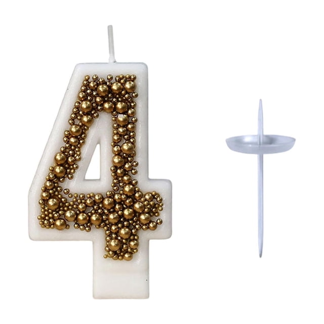 Birthday Candles for Cake Gold Macaron Pearl Wax Number Party Decorations for Kids
