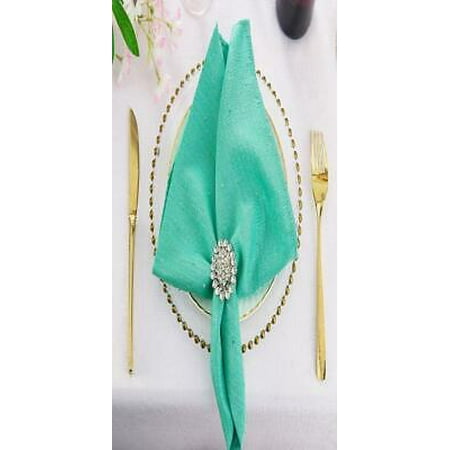 

1PK 20 x20 Sequin Paillette Poly Flax Napkins - Tiff Blue / Aqua Blue 10218 (10pcs/pk)