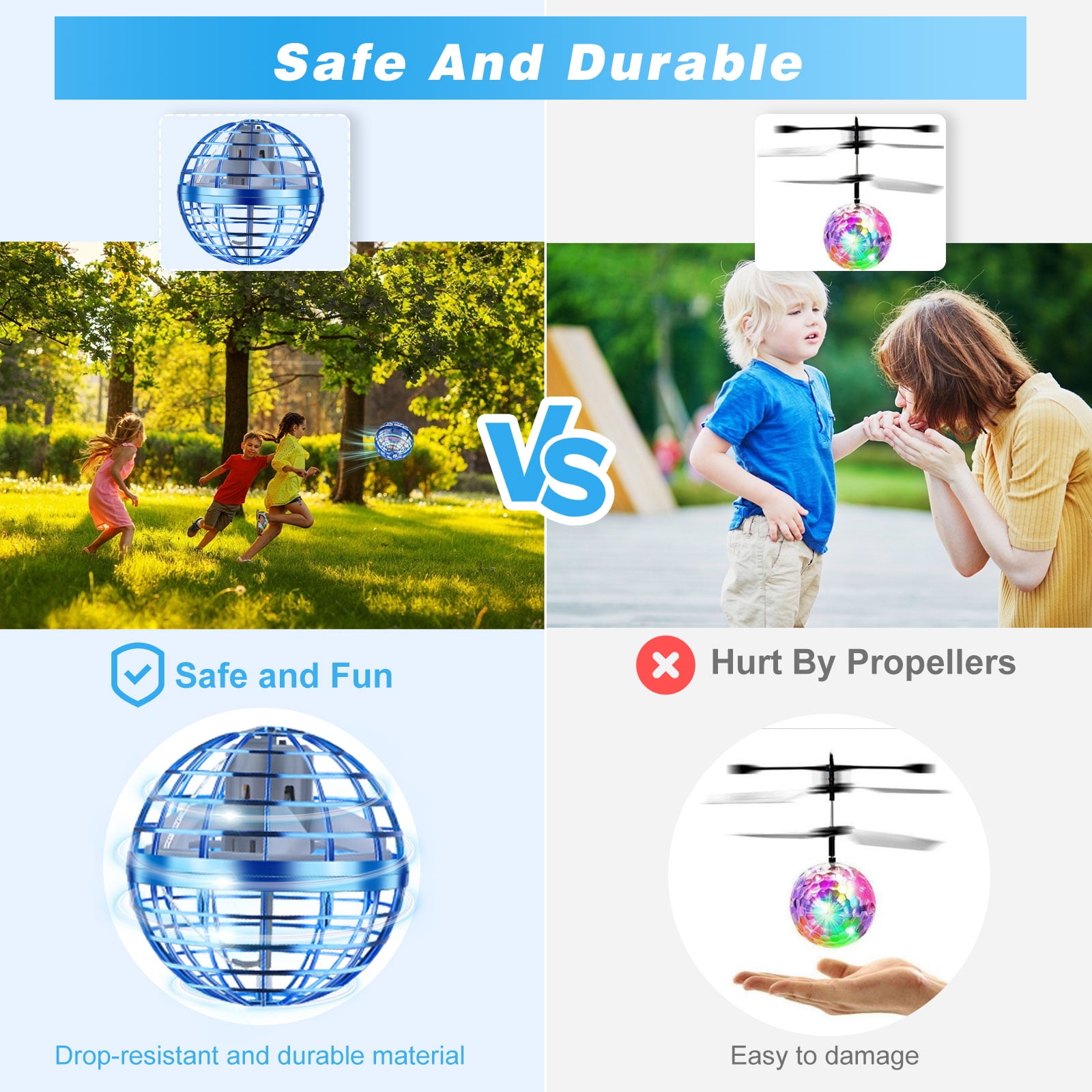 Flying Ball Toys Flying Orb Ball Toy, Hover Ball Fly Fidget Spinner, Magic Hover Spinner with Dazzling Lights, Cool Toys Gifts for 6 7 8 9 10+ Year Old Boys Girls Teens Outdoor Toys