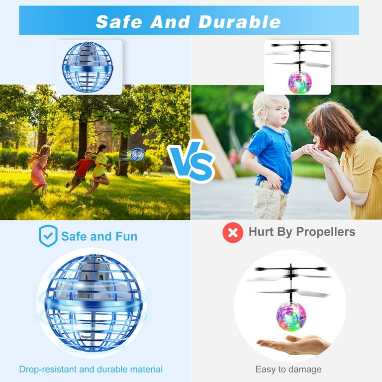 Flying Ball Toys, Mini Drone Flying Ball,360° Rotating Built-in RGB Light  Magic Hover Ball,Flying Spinner Flying Space Orb Toy for Kids Adults Indoor