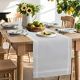 thumbnail image 2 of Pure Light Grey Cotton Linen Table Runner for Dining Kitchen, Simple Solid Color Wedding Outdoor Party Tablerunners Decoration, Dresser Scarf Coffee Tablecloth Runners 13x72 Inches, 2 of 9