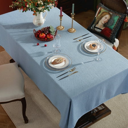 

Innerwin Tablecloth Home Decor Tablecloths Washable Luxury Table Cloths Covers Holiday Rectangle Waterproof Solid Color Cotton Linen Kitchen Blue 135*180cm