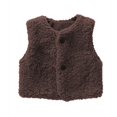 thumbnail image 2 of GiLiling Toddler Girls Boys Infant Fuzzy Teddy Vest Coat Furry Fleece V-Neck Sleeveless Gilet with Button Down Warm Plush Sherpa Outerwear (Coffee, 3-4 Years), 2 of 3