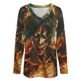 thumbnail image 4 of Attack On Titan Womens T Shirts V Neck Long Sleeve Tops Causal Loose Summer T-Shirts S, 4 of 7