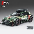 thumbnail image 1 of Modelo de coche de juguete Audi RS6 1:24, vehículo de carreras fundido a presión, Miniatura, puertas con luz y sonido extraíble, colección que se puede abrir, regalo para niños, 1/24 Fivean unisex, 1 of 2