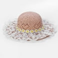 thumbnail image 1 of Lace Princess Summer Baby Hat Straw Outdoor   Bucket Hat with matching purse bag, 1 of 11