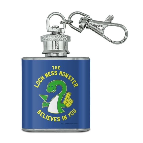 The Loch Ness Monster Believes in You Funny Humor Stainless Steel 1oz Mini Flask Key Chain