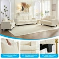thumbnail image 4 of Mjkone 3 Piece Living Room Furniture Sets, Chenille Couch and Loveseat Set, Modern Sectional Sofa Sets for Living Room, Beige, 4 of 8