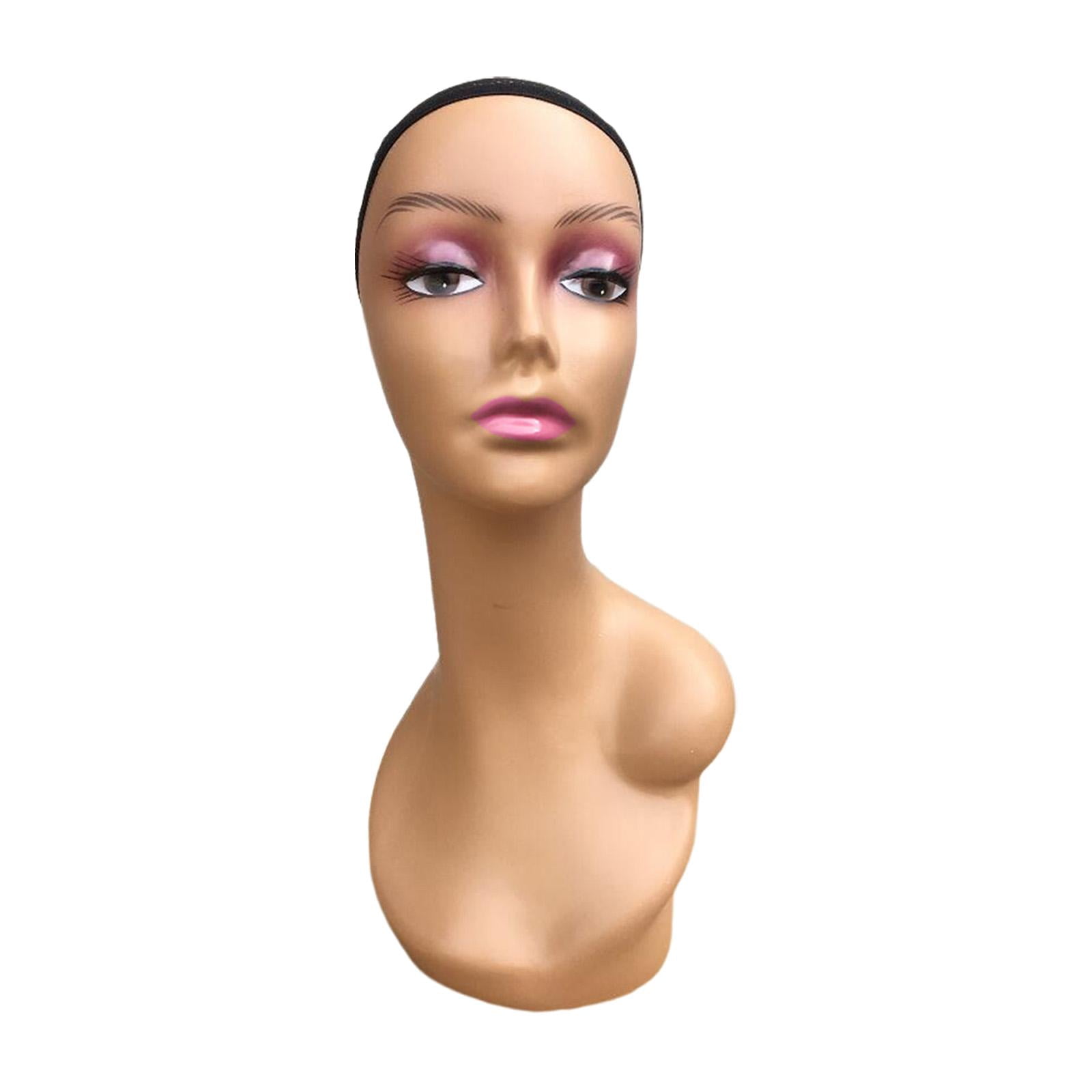 Female Mannequin Head, Doll Head ,Professional Makeup Cosmetology Female Training Head , Bald Manikin Head for Home ,Shop Hat Hair Style D
