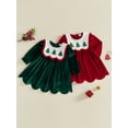 thumbnail image 3 of Loicainy Toddler Baby Girl Christmas Dress 12 18 24 Months 2T 3T 4T Embroidery Crew Neck Long Sleeve Dresses, 3 of 9