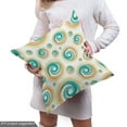 thumbnail image 4 of Ambesonne Geometric Fabric by the Yard Upholstery, Spiral Circle Tile, 2 Yards, Teal Orange, 4 of 4