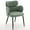 Green, Black Matte Base, variant on Accent Chair Wing Back with Arm, Modern Coral Velvet Upholstered Side Chair with Metal Legs and Thick Cushion for Living Room, Dining Room or Bedroom (Black)