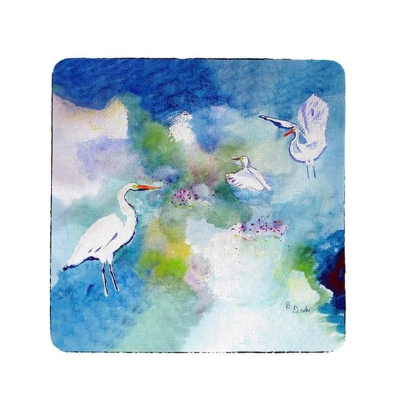 Betsy Drake CT1047 Three Egrets Coaster - Set of 4