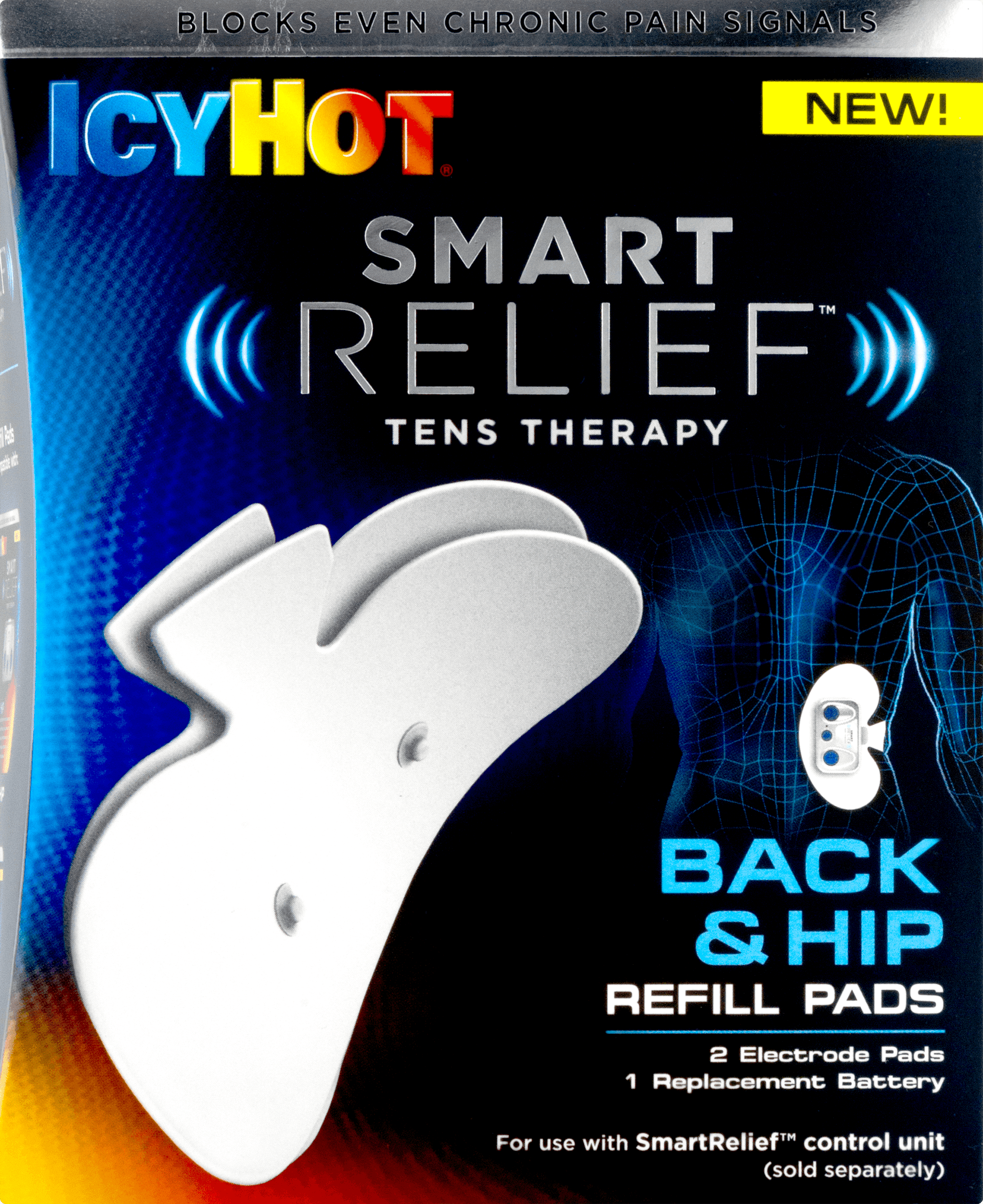 Icy Hot Smart Relief Tens Therapy Back & Hip Refill Pads - 2 CT