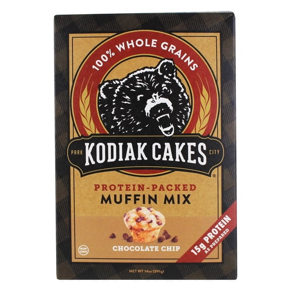 Kodiak Cakes Protein-Packed Chocolate Chip Muffin Mix, 14 oz (Pack of 2)