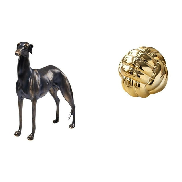 Escultura De Perro De Resina Con Forma De Bola De Hilo, Adorno De Cerámica Para Decoración Del Hogar, Centro De Mesa Para Sala De Estar, Hotel, Encimera, Entrada