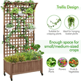 thumbnail image 4 of Renwick 72" H Rolling Wood Planter Raised Bed with Trellis, Dark Brown, 4 of 11