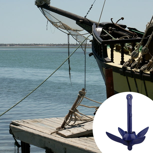 Doolland Aluminum Folding Boat Anchor For Canoe Kayak Fishing Accessories Marine Sailboat Blue