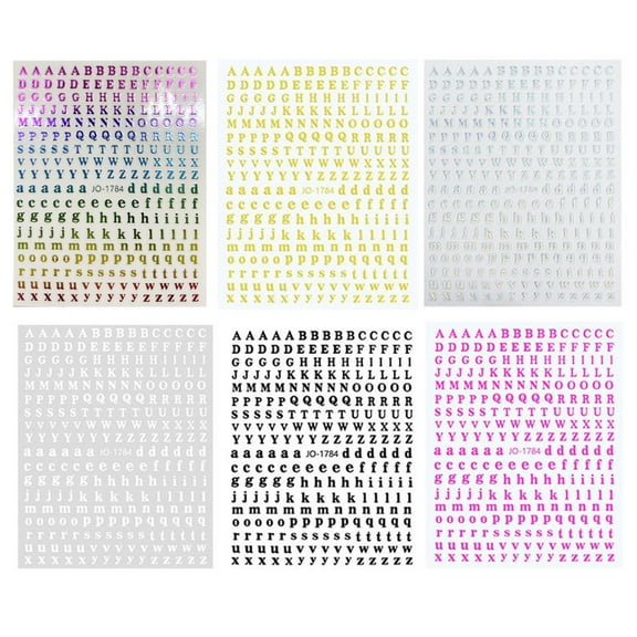 6pc Letter Nail Art Stickers Decals Of Alphabet Small Letter Stickers Waterproof