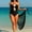 Black, variant on Generic Women's 3D Floral Cutout Halter Bathing Suit Two Piece Swimsuits with Wrap Sheer Mesh Cover Up Skirt Beach Swimwear