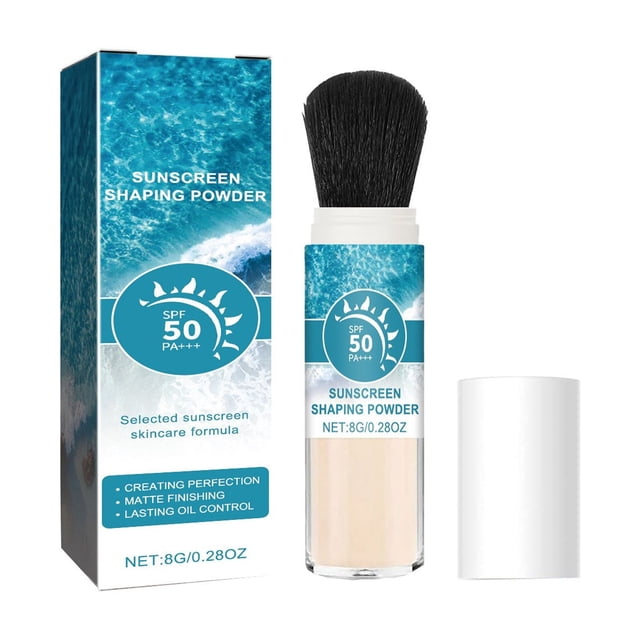 Clearance SPF 50 Sunscreen Shaping Powder - Oil Control, Matte Finish, 8g, Portable Brush Applicator