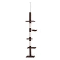thumbnail image 2 of Pawhut 9' Adjustable Height Floor-To-Ceiling Vertical Cat Tree - Brown and White, 2 of 9