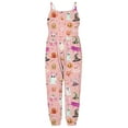 thumbnail image 5 of Odeerbi Toddler Girls Halloween Sleeveless Jumpsuit Strap Romper Kids Comfortable Cute Halloween Print Suspenders Leisure Long Pants Toddler Clothes Pink, 5 of 6