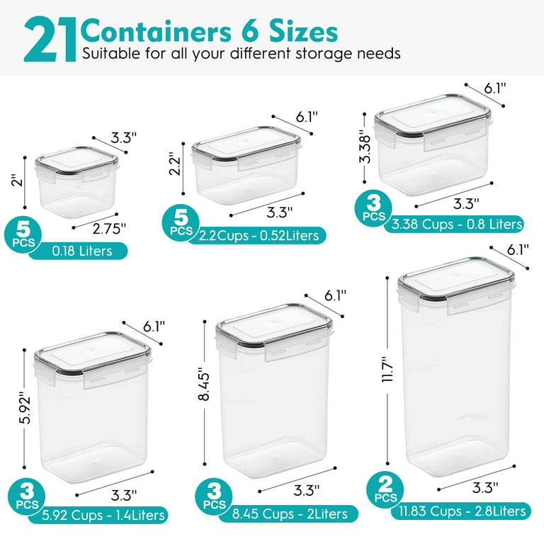 Airtight Food Storage Container Set, 21 Pcs Food Canisters for