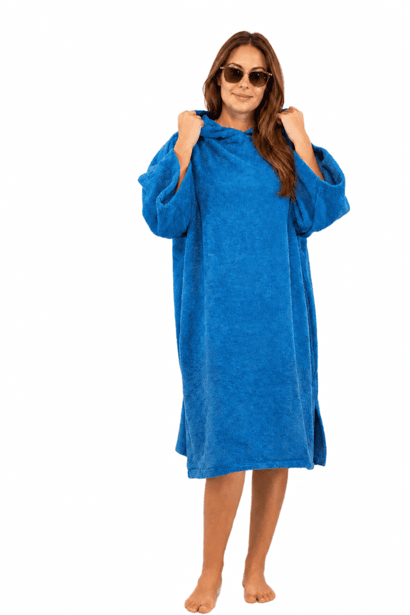 ALLEN & MATE 100% Cotton Hooded Surf Poncho Changing Robe - Quick Absorbent Changing Towel with Pocket for Surfing Men Women