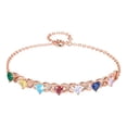 thumbnail image 1 of TQEHS Pulsera personalizada con piedras de nacimiento en forma de corazón y nombres grabados Pulsera para mujerGif πм I7Y8, 1 of 6
