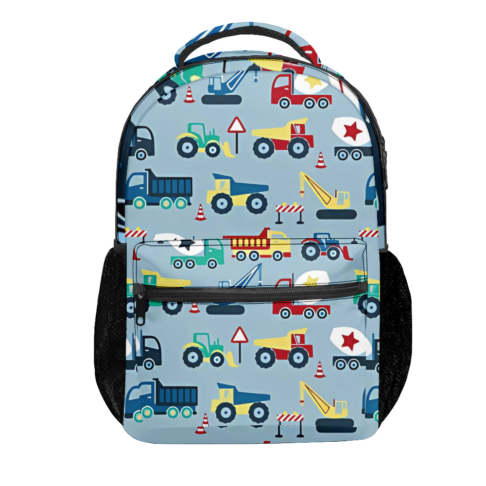 Toddler Backpack for Boys Kids Construction Truck Excavator Bookbag for