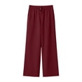 thumbnail image 7 of DailyTrove Ladies Elastic Waist Flowy Wide Leg Pants Lightweight Loose Full Length Summer Casual Walking Pants, 7 of 7