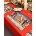 thumbnail image 4 of Christmas Placemats Set of 6 Gingerbread House Christmas Placemats for Dining Table Shining Snowy Table Mat Winter Holiday Home Party Kitchen Table Decorations, 4 of 6
