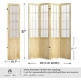 thumbnail image 6 of 5.6FT Room Divider and Folding Portable Partition Screen, Chinese Japanese Shoji Style for Room Separation - 4 Panel (Natural), 6 of 8