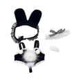 thumbnail image 4 of Ropa de muñeca de peluche con pajarita para niñas pequeñas, accesorios educativos para fotografía, disfraces, ropa de muñeca de peluche, vestido para negro, 4 of 9