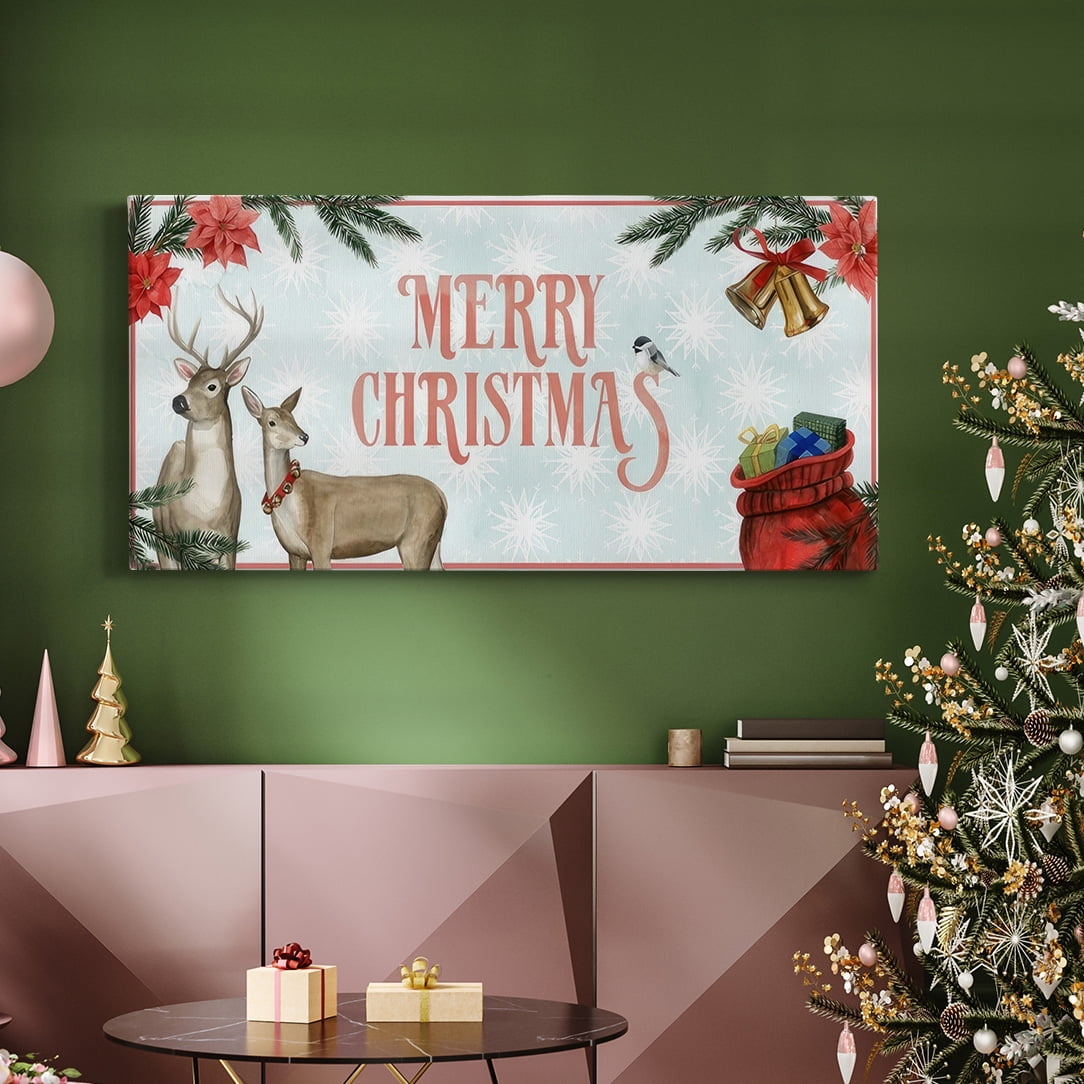 Deer Christmas Collection D- Gallery Wrapped Canvas
