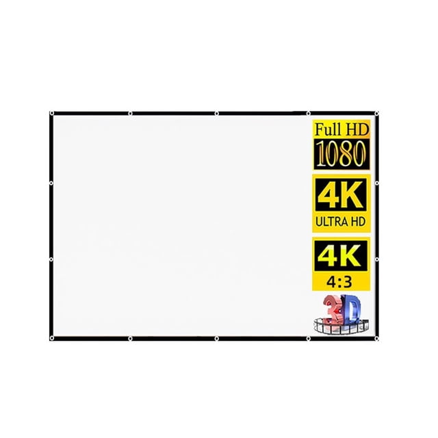 4:3 Scale Portable Foldable Hight-Density Projector Screen 60 72 84 100 120 150 Inch 1080P 3D 4K HD Projection Curtain ,Wrinkle-Free