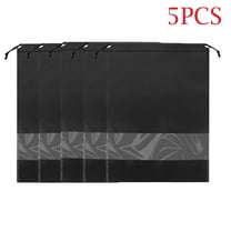 Luxtrada 5 Pieces Shoe Dust Bags Shoe Bags for Travel Shoe Bags for Storage Shoe Storage Bag Non-Woven with Rope for Men and Women Large Shoes Storage Packing (Black)