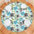 thumbnail image 2 of Round Fitted Tablecloth with Elastic Edges Fits 36"-44" Round Tables Pioneer Colorful Floral Waterproof Table Cover Washable Indoor and Outdoor for Party Kitchen Dinner Banquet Patio Picnic, 2 of 7