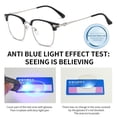 thumbnail image 2 of Fashion Frame Simple Vintage Reading Glasses Ultra Light Glasses Eye Protection Anti-Blue Light STRENGTH 350 BLACK SILVER, 2 of 8