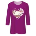 thumbnail image 3 of yunLCZ Basic T Shirts Women Baseball Mom Tshirt Baseball Heart Graphic Tee Funny Short Sleeve Tops, 3 of 4