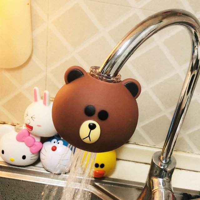 Hello Kitty-filtro para grifo de cocina y ducha, válvula de filtro de agua a prueba de salpicaduras, giratorio para el hogar, Kawaii