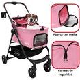 thumbnail image 3 of Carriola para Mascotas Cochecito para Perros y Gatos Pequeños - Medianos Transportadora Extraíble Ligera y Plegable con Freno - Rosa, 3 of 7